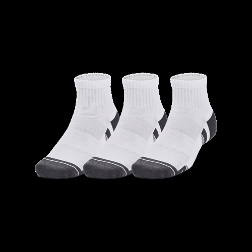 UA Performance Cotton 3-Pack Quarter Socks - hvid